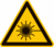 Sicherheitskennzeichnung - Warnung vor Laserstrahl, Gelb/Schwarz, 10 cm, Folie