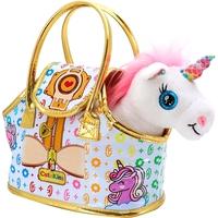 UNICORNIO PELUCHE CON BOLSO PASEO 32X17X28