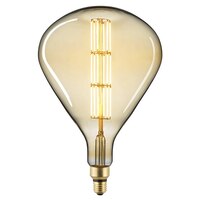 LED Deko Wendelfilament GIANTLAMPE TEAR GOLD, 230V, Ø 25cm / L 36.5cm, E27, 8W 2100K 720lm 360°, CRI 90, dimmbar, Gold / Klar