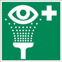Rettungszeichen "Augenspüleinrichtung" [E011], Kunststoff (1 mm), 150 x 150 x 1 mm, 55 / 8 mcd langnachleuchtend, LimarLite®, ASR A1.3 / ISO 7010