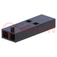 Plug; wire-board; female; C-Grid III; 2.54mm; PIN: 2; w/o contacts