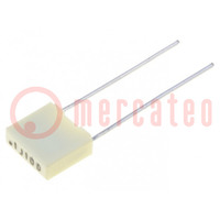 Capacitor: polyester; 100nF; 63VAC; 100VDC; 5mm; ±5%; 7.2x2.5x6.5mm