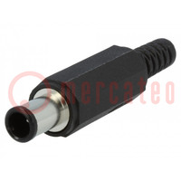 Plug; DC supply; male; 6.5/4.3/1.4mm; for cable; soldering; 2A
