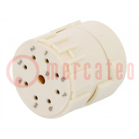 Connector: M23; contact insert; PIN: 9(1+8); female; soldering
