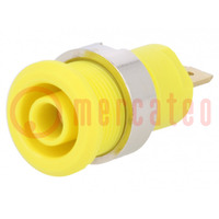 Connettore: banana 4mm; presa; 24A; 1kV; Foro: Ø12,2mm; giallo