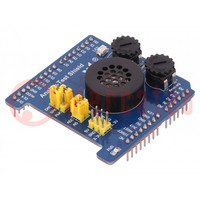 Module: shield; Arduino; DAC; Extra functies: buzzer; IC: MCP4725