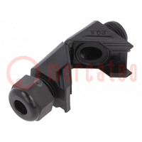 Cable gland; angular; PG9; IP68; polyamide; black; HSK-W