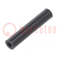 Spacer sleeve; cylindrical; polyamide; M2,5; L: 25mm; Øout: 5mm