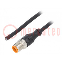 Connection lead; M12; PIN: 4; straight; 5m; plug; 250VAC; 4A; 1200