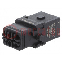 Connector: HDC; contact insert; female; Han® 1A; PIN: 6; 5+PE