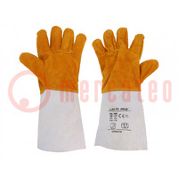 Protective gloves; Size: 11; natural leather; long