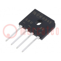 Bridge rectifier: single-phase; Urmax: 800V; If: 8A; Ifsm: 200A