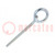 Hook; ring; steel; zinc; Thread len: 180mm; Overall len: 260mm