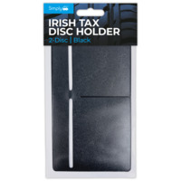 IRISH TAX DISC HOLDER BLACK 2-DISC