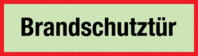Brandschutzschild - Brandschutztür, Rot/Schwarz, 7.4 x 21 cm, Folie, B-7582