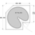 Skizze zu NINKA 3/4 kör alakú forgatható talp ProArc KB 900 mm műanyag kvarcszürke