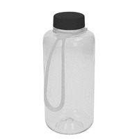 Artikelbild Drink bottle "Refresh" clear-transparent incl. strap, 1.0 l, transparent/black