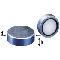 NdFeB-Flachgreifer Magnet ohne Gewinde 10 x 4,5 mm