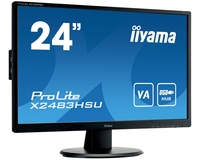 iiyama ProLite X2483HSU-B5 számítógép monitor 60,5 cm (23.8") 1920 x 1080 pixelek Full HD LED Fekete
