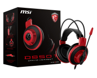 MSI DS501 Zestaw słuchawkowy Przewodowa Opaska na głowę Gaming Czarny, Czerwony