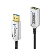 FiberX FX-I550-050 USB Kabel USB 3.2 Gen 2 (3.1 Gen 2) 50 m USB A Schwarz, Silber