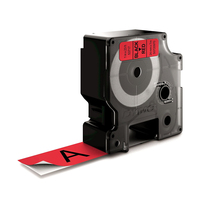 DYMO D1 -Standard Labels - Black on Red - 24mm x 7m