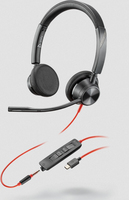 POLY Blackwire 3325, USB-C Kopfhörer Kabelgebunden Kopfband Büro/Callcenter USB Typ-C Schwarz