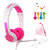BuddyPhones School+ Kopfhörer Verkabelt Kopfband Anrufe/Musik Pink, Weiß