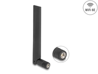 Delock WiFi 6E Antenne SMA Stecker 3 dBi omnidirektional mit Kippgelenk schwarz