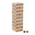 Relaxdays Wackelturm, 51 Holzklötze mit Zahlen, Würfel, HBT 26x7,5x7,5 cm, Holzturm Spiel, Geschicklichkeitsspiel, natur