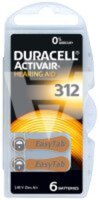 Duracell Hörgerätebatterie Activair 312 F3 DA312 Zinc Air, 6er Rad