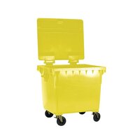 Wheelie Bin With Flat Lid 770 Litre Yellow (4 wheels for easy manoeuvrability) 3