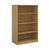 Deluxe bookcase 1600mm high with 3 shelves - oak