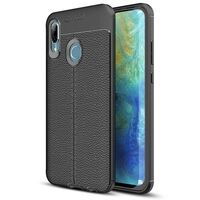 NALIA Leather Look Case compatible with Huawei P smart 2019, Ultra-Thin Silicone Protective Cover Rubber Gel Soft Skin, Shockproof Slim Fit Backcover Bumper Rugged Protector Sma...