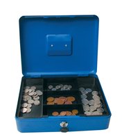 ValueX Metal Cash Box 250mm (10 Inch) Key Lock Blue