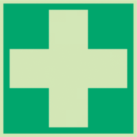 Sicherheitskennzeichnung - Erste Hilfe, Grün, 20 x 20 cm, Folie, Selbstklebend