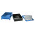 Cubeta colectora de acero con recipiente interior de PE, 1000 l, para 2 IBC/KTC, L x A x H 2662 x 1312 x 438 mm, pintada de azul.