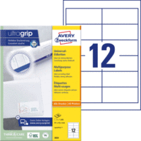 Universal-Etiketten ultragrip 97x42,3 mm VE=1.200 Etiketten / 100 Bogen weiß