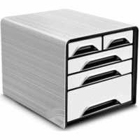Schubladenbox 5 Fächer (2 Halbe, 2 Standard, 1 Maxi) 7-213 weiß/schwarz