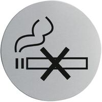 No Smoking - Stainless Steel Door Sign / Sticker / Notice - Self Adhesive 75mm