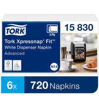 Tork Xpressnap Fit® Servietten – 15830 – für N14 Serviettenspender – 2-lagig, weiß – 6 x 720 Stück