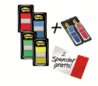 Post-it® Index Standard Promotion, farblich sortiert, 50 Index Haftstreifen/Spender