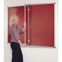 Tamperproof lockable coloured felt office noticeboards - Single door
