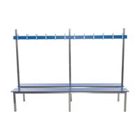 Aqua duo laminate changing room bench, blue, 3000mm wide