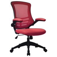 Medium height mesh back office chair with fold up arms and black frame with black frame