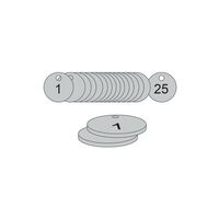 27mm Traffolyte valve marking tags - Grey (1 to 25)