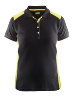 Damen Polo Shirt schwarz/gelb
