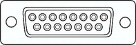Zeichnung: D-Sub-Buchse (15-polig)