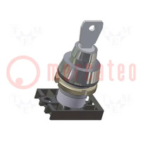 Switch: rotary with key; 22mm; Stabl.pos: 2; grey; IP40; prominent