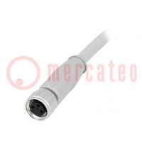 Connector: M8; Len: 3m; female; PIN: 3; straight; for cable; plug